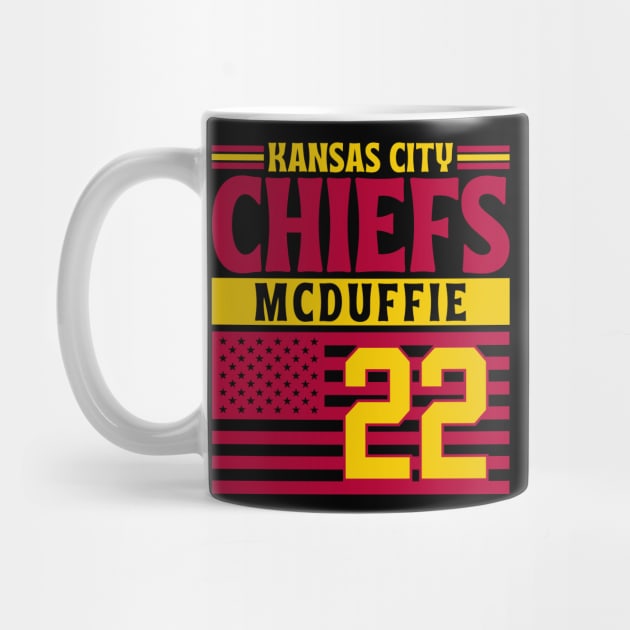 Kansas City Chiefs McDuffie 22 American Flag Football by Astronaut.co